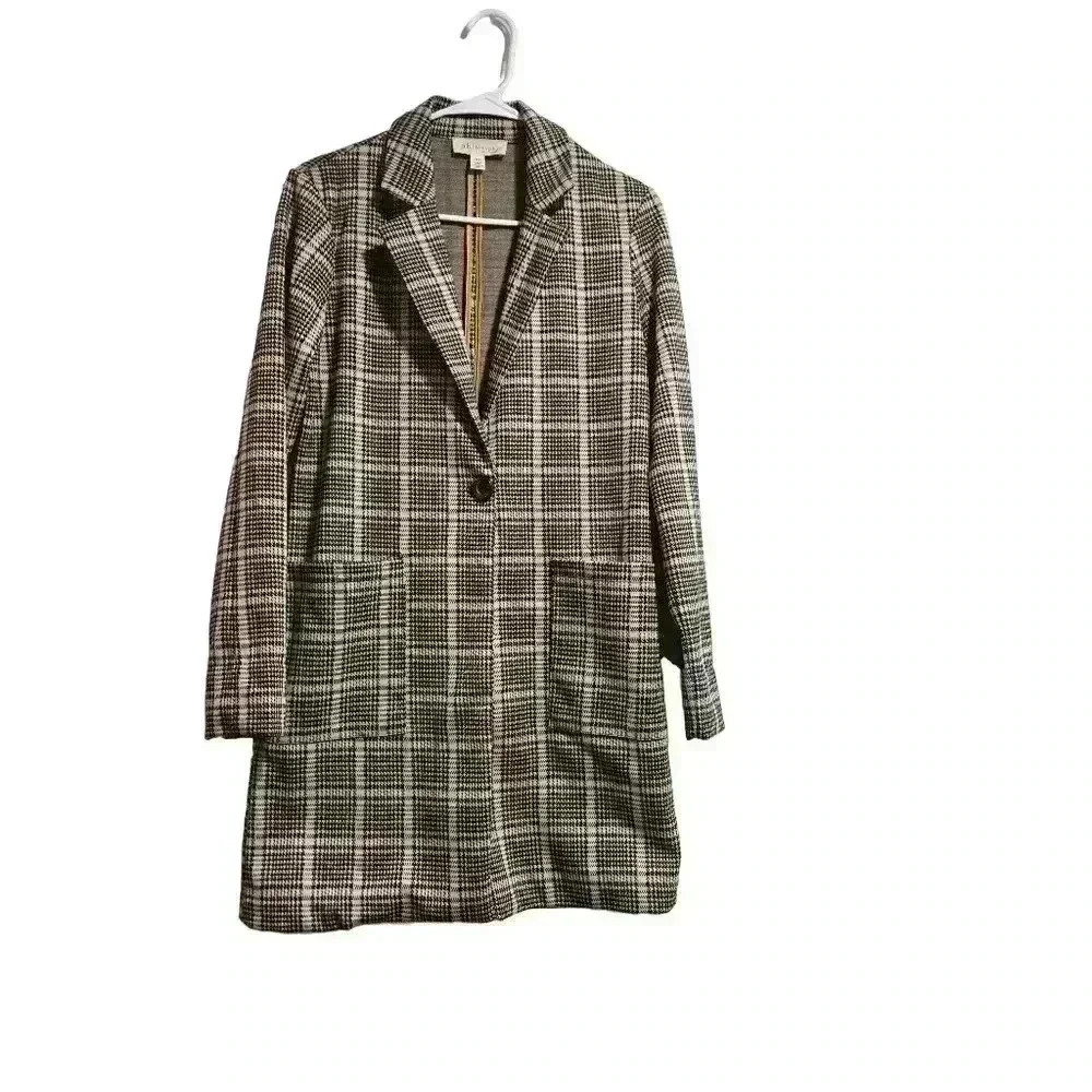 Philosophy Women's Plaid Long Blazer Coat